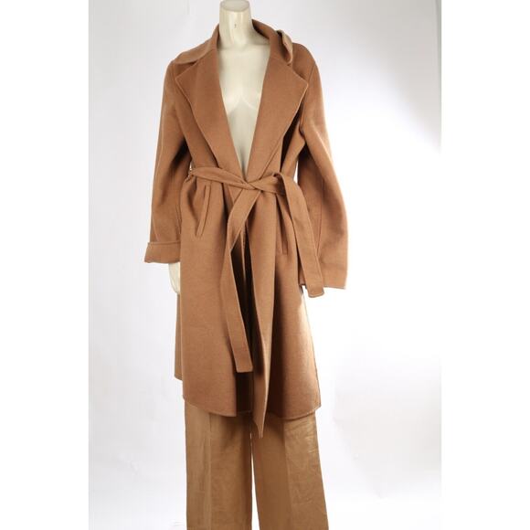 Unbranded Wool Beige Coat with MaxMara Linen Pants Set Suit Size 12 - Picture 16 of 16